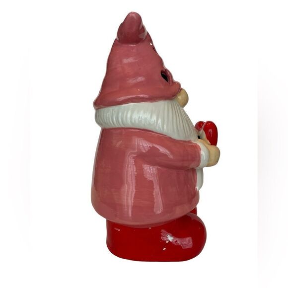 CERAMIC VALENTINE GNOME, LIGHTED - Picture 3 of 7